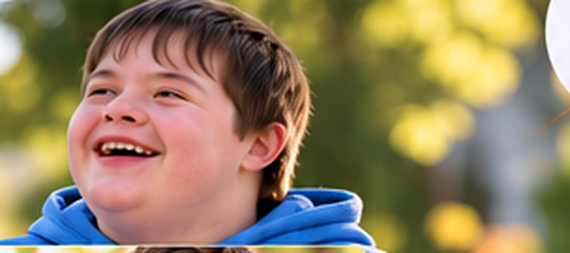 A smiling boy outdoors
