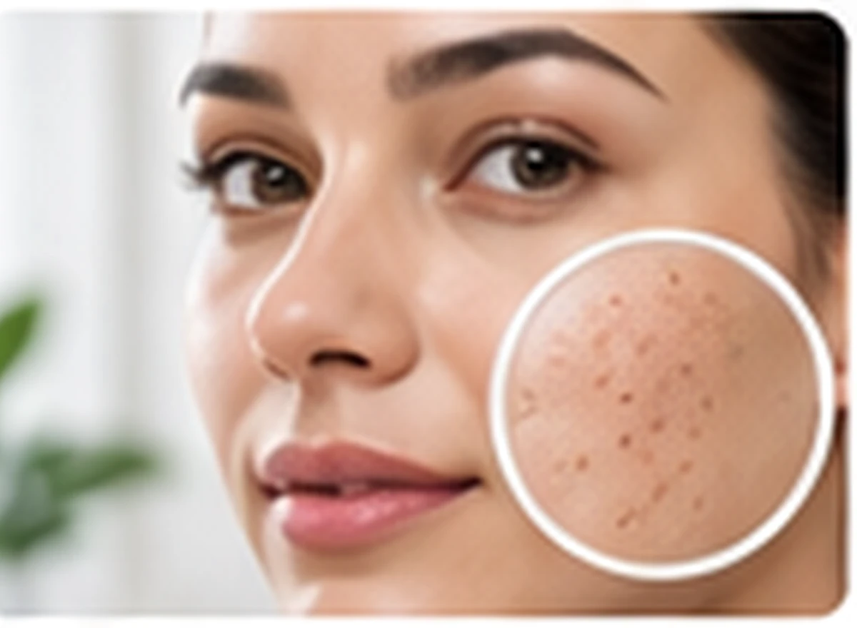Close-up of clear skin with pigmentation analysis